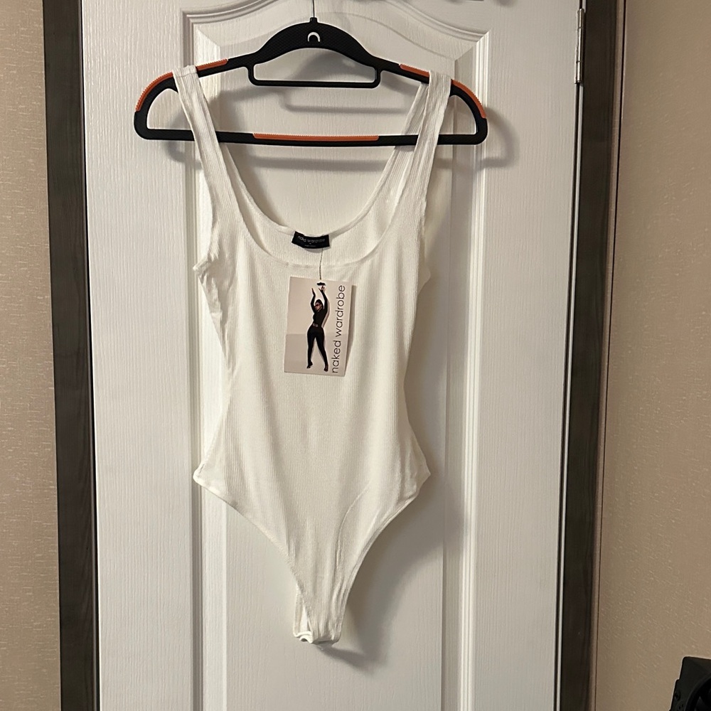 Naked Wardrobe Classic White Bodysuit